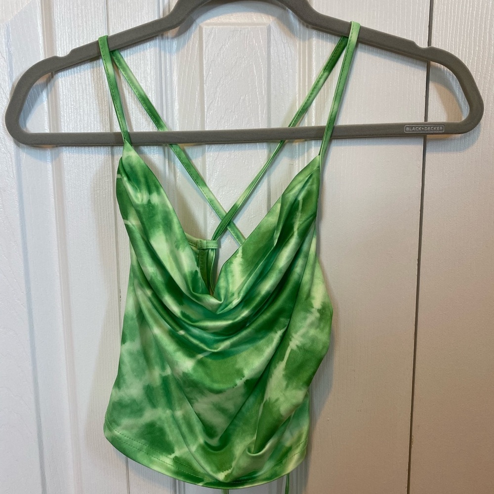 green tie dye top